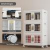 image:imageUAMFURI Stackable Storage Bins with Lids Clear Doors Large Storage Cabinet Foldable Collapsible Closet Organizers for Bedroom Dorm Office 4 White 160 QuartsWhite