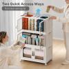 image:imageUAMFURI Stackable Storage Bins with Lids Clear Doors Large Storage Cabinet Foldable Collapsible Closet Organizers for Bedroom Dorm Office 4 White 160 QuartsWhite
