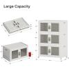 image:imageUAMFURI Stackable Storage Bins with Lids Clear Doors Large Storage Cabinet Foldable Collapsible Closet Organizers for Bedroom Dorm Office 4 White 160 QuartsWhite