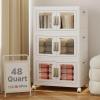 image:imageUAMFURI Stackable Storage Bins with Lids Clear Doors Large Storage Cabinet Foldable Collapsible Closet Organizers for Bedroom Dorm Office 4 White 160 QuartsWhite