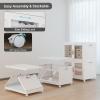 image:imageUAMFURI Stackable Storage Bins with Lids Clear Doors Large Storage Cabinet Foldable Collapsible Closet Organizers for Bedroom Dorm Office 4 White 160 QuartsWhite