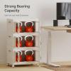 image:imageUAMFURI Stackable Storage Bins with Lids Clear Doors Large Storage Cabinet Foldable Collapsible Closet Organizers for Bedroom Dorm Office 4 White 160 QuartsWhite