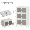 image:imageUAMFURI Stackable Storage Bins with Lids Clear Doors Large Storage Cabinet Foldable Collapsible Closet Organizers for Bedroom Dorm Office 4 White 160 QuartsWhite