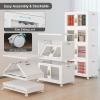 image:imageUAMFURI Stackable Storage Bins with Lids Clear Doors Large Storage Cabinet Foldable Collapsible Closet Organizers for Bedroom Dorm Office 4 White 160 QuartsWhite