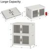 image:imageUAMFURI Stackable Storage Bins with Lids Clear Doors Large Storage Cabinet Foldable Collapsible Closet Organizers for Bedroom Dorm Office 4 White 160 QuartsWhite