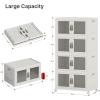 image:imageUAMFURI Stackable Storage Bins with Lids Clear Doors Large Storage Cabinet Foldable Collapsible Closet Organizers for Bedroom Dorm Office 4 White 160 QuartsWhite