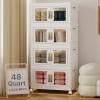 image:imageUAMFURI Stackable Storage Bins with Lids Clear Doors Large Storage Cabinet Foldable Collapsible Closet Organizers for Bedroom Dorm Office 4 White 160 QuartsWhite