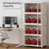 image:imageUAMFURI Stackable Storage Bins with Lids Clear Doors Large Storage Cabinet Foldable Collapsible Closet Organizers for Bedroom Dorm Office 4 White 160 QuartsWhite