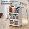 image:imageUAMFURI Stackable Storage Bins with Lids Clear Doors Large Storage Cabinet Foldable Collapsible Closet Organizers for Bedroom Dorm Office 4 White 160 QuartsWhite