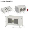 image:imageUAMFURI Stackable Storage Bins with Lids Clear Doors Large Storage Cabinet Foldable Collapsible Closet Organizers for Bedroom Dorm Office 4 White 160 QuartsWhite