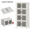 image:imageUAMFURI Stackable Storage Bins with Lids Clear Doors Large Storage Cabinet Foldable Collapsible Closet Organizers for Bedroom Dorm Office 4 White 160 QuartsWhite