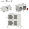 image:imageUAMFURI Stackable Storage Bins with Lids Clear Doors Large Storage Cabinet Foldable Collapsible Closet Organizers for Bedroom Dorm Office 4 White 160 QuartsWhite