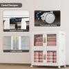 image:imageUAMFURI Stackable Storage Bins with Lids Clear Doors Large Storage Cabinet Foldable Collapsible Closet Organizers for Bedroom Dorm Office 4 White 160 QuartsWhite