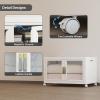 image:imageUAMFURI Stackable Storage Bins with Lids Clear Doors Large Storage Cabinet Foldable Collapsible Closet Organizers for Bedroom Dorm Office 4 White 160 QuartsWhite