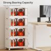 image:imageUAMFURI Stackable Storage Bins with Lids Clear Doors Large Storage Cabinet Foldable Collapsible Closet Organizers for Bedroom Dorm Office 4 White 160 QuartsWhite