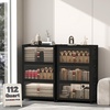 image:imageUAMFURI 840QT Lockable Storage Bins with Lids  Stackable Storage Cabinet with Doors and Wheels Collapsible Plastic Organizer and Containers for Closets Office 5 Pack CubesDark