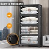 image:imageUAMFURI 840QT Lockable Storage Bins with Lids  Stackable Storage Cabinet with Doors and Wheels Collapsible Plastic Organizer and Containers for Closets Office 5 Pack CubesDark