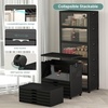 image:imageUAMFURI 840QT Lockable Storage Bins with Lids  Stackable Storage Cabinet with Doors and Wheels Collapsible Plastic Organizer and Containers for Closets Office 5 Pack CubesDark