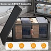 image:imageUAMFURI 840QT Lockable Storage Bins with Lids  Stackable Storage Cabinet with Doors and Wheels Collapsible Plastic Organizer and Containers for Closets Office 5 Pack CubesDark