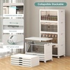 image:imageUAMFURI 840QT Lockable Storage Bins with Lids  Stackable Storage Cabinet with Doors and Wheels Collapsible Plastic Organizer and Containers for Closets Office 5 Pack CubesWhite