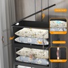 image:imageUAMFURI 840QT Lockable Storage Bins with Lids  Stackable Storage Cabinet with Doors and Wheels Collapsible Plastic Organizer and Containers for Closets Office 5 Pack CubesDark