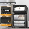 image:imageUAMFURI 840QT Lockable Storage Bins with Lids  Stackable Storage Cabinet with Doors and Wheels Collapsible Plastic Organizer and Containers for Closets Office 5 Pack CubesDark