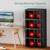 image:imageUAMFURI 840QT Lockable Storage Bins with Lids  Stackable Storage Cabinet with Doors and Wheels Collapsible Plastic Organizer and Containers for Closets Office 5 Pack CubesDark