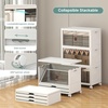 image:imageUAMFURI 840QT Lockable Storage Bins with Lids  Stackable Storage Cabinet with Doors and Wheels Collapsible Plastic Organizer and Containers for Closets Office 5 Pack CubesWhite