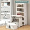 image:imageUAMFURI 840QT Lockable Storage Bins with Lids  Stackable Storage Cabinet with Doors and Wheels Collapsible Plastic Organizer and Containers for Closets Office 5 Pack CubesWhite