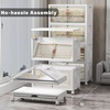 image:imageUAMFURI 840QT Lockable Storage Bins with Lids  Stackable Storage Cabinet with Doors and Wheels Collapsible Plastic Organizer and Containers for Closets Office 5 Pack CubesWhite