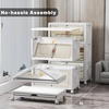 image:imageUAMFURI 840QT Lockable Storage Bins with Lids  Stackable Storage Cabinet with Doors and Wheels Collapsible Plastic Organizer and Containers for Closets Office 5 Pack CubesWhite