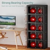 image:imageUAMFURI 840QT Lockable Storage Bins with Lids  Stackable Storage Cabinet with Doors and Wheels Collapsible Plastic Organizer and Containers for Closets Office 5 Pack CubesDark