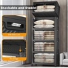 image:imageUAMFURI 840QT Lockable Storage Bins with Lids  Stackable Storage Cabinet with Doors and Wheels Collapsible Plastic Organizer and Containers for Closets Office 5 Pack CubesDark