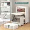 image:imageUAMFURI 840QT Lockable Storage Bins with Lids  Stackable Storage Cabinet with Doors and Wheels Collapsible Plastic Organizer and Containers for Closets Office 5 Pack CubesWhite
