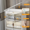 image:imageUAMFURI 840QT Lockable Storage Bins with Lids  Stackable Storage Cabinet with Doors and Wheels Collapsible Plastic Organizer and Containers for Closets Office 5 Pack CubesWhite