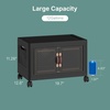 image:imageUAMFURI 840QT Lockable Storage Bins with Lids  Stackable Storage Cabinet with Doors and Wheels Collapsible Plastic Organizer and Containers for Closets Office 5 Pack CubesDark