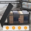 image:imageUAMFURI 840QT Lockable Storage Bins with Lids  Stackable Storage Cabinet with Doors and Wheels Collapsible Plastic Organizer and Containers for Closets Office 5 Pack CubesDark
