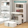 image:imageUAMFURI 840QT Lockable Storage Bins with Lids  Stackable Storage Cabinet with Doors and Wheels Collapsible Plastic Organizer and Containers for Closets Office 5 Pack CubesWhite