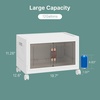 image:imageUAMFURI 840QT Lockable Storage Bins with Lids  Stackable Storage Cabinet with Doors and Wheels Collapsible Plastic Organizer and Containers for Closets Office 5 Pack CubesWhite