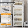 image:imageUAMFURI 840QT Lockable Storage Bins with Lids  Stackable Storage Cabinet with Doors and Wheels Collapsible Plastic Organizer and Containers for Closets Office 5 Pack CubesWhite