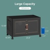 image:imageUAMFURI 840QT Lockable Storage Bins with Lids  Stackable Storage Cabinet with Doors and Wheels Collapsible Plastic Organizer and Containers for Closets Office 5 Pack CubesDark