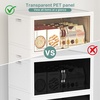 image:imageUAMFURI 840QT Lockable Storage Bins with Lids  Stackable Storage Cabinet with Doors and Wheels Collapsible Plastic Organizer and Containers for Closets Office 5 Pack CubesWhite
