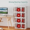 image:imageUAMFURI 840QT Lockable Storage Bins with Lids  Stackable Storage Cabinet with Doors and Wheels Collapsible Plastic Organizer and Containers for Closets Office 5 Pack CubesWhite