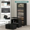 image:imageUAMFURI 840QT Lockable Storage Bins with Lids  Stackable Storage Cabinet with Doors and Wheels Collapsible Plastic Organizer and Containers for Closets Office 5 Pack CubesDark