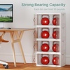 image:imageUAMFURI 840QT Lockable Storage Bins with Lids  Stackable Storage Cabinet with Doors and Wheels Collapsible Plastic Organizer and Containers for Closets Office 5 Pack CubesWhite