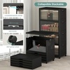 image:imageUAMFURI 840QT Lockable Storage Bins with Lids  Stackable Storage Cabinet with Doors and Wheels Collapsible Plastic Organizer and Containers for Closets Office 5 Pack CubesDark