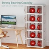 image:imageUAMFURI 840QT Lockable Storage Bins with Lids  Stackable Storage Cabinet with Doors and Wheels Collapsible Plastic Organizer and Containers for Closets Office 5 Pack CubesWhite