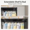 image:imageVIPEK X4 Expandable Heavy Duty Clothes Rack Adjustable from 74 to 102 with Adjustable Shelves and Hanger Rods Large Wardrobe Closet Reachin amp Walkin Closet Metal Clothing Rack 1530 LBS BlackX4