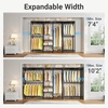image:imageVIPEK X4 Expandable Heavy Duty Clothes Rack Adjustable from 74 to 102 with Adjustable Shelves and Hanger Rods Large Wardrobe Closet Reachin amp Walkin Closet Metal Clothing Rack 1530 LBS BlackX4