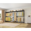 image:imageVIPEK X4 Expandable Heavy Duty Clothes Rack Adjustable from 74 to 102 with Adjustable Shelves and Hanger Rods Large Wardrobe Closet Reachin amp Walkin Closet Metal Clothing Rack 1530 LBS BlackX4